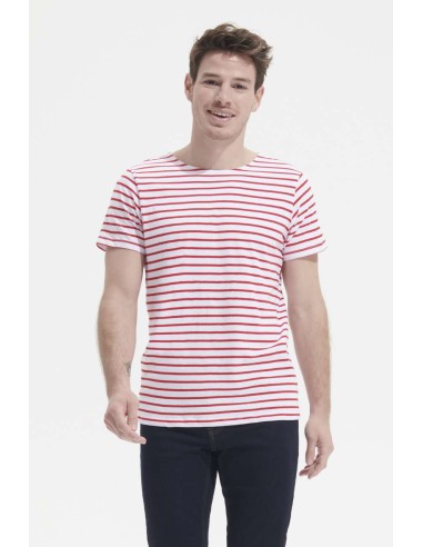 SOL-01398-Mens Round Neck Striped T-Shirt Miles